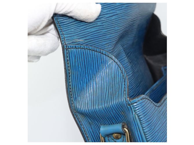 LOUIS VUITTON Epi Cartouchiere MM Borsa a Spalla Blu M52245 LV Auth 192922 - vista 10