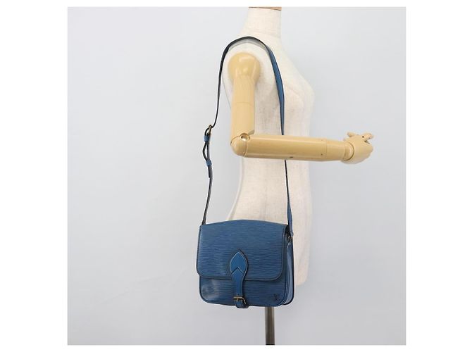 LOUIS VUITTON Epi Cartouchiere MM Borsa a Spalla Blu M52245 LV Auth 192922 - vista 24