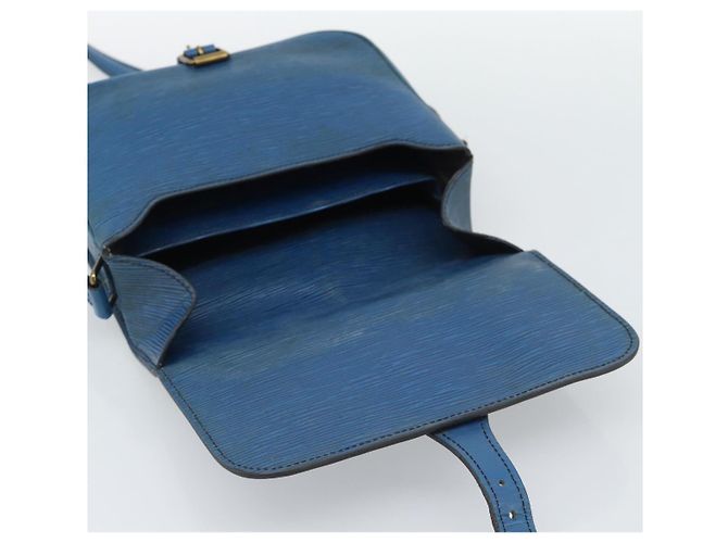 LOUIS VUITTON Epi Cartouchiere MM Borsa a Spalla Blu M52245 LV Auth 192922 - vista 9