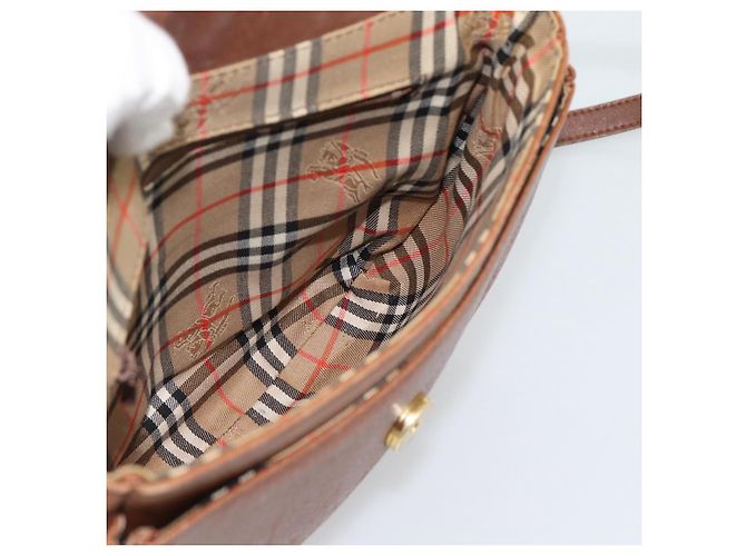 Bolsa de Ombro Burberry em Couro Marrom com Tons Dourados Auth ep15272 - vista 18