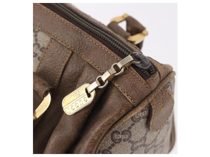 Borsa GUCCI GG Plus Supreme in PVC Beige Oro Auth gh2146 D'oro - vista 10