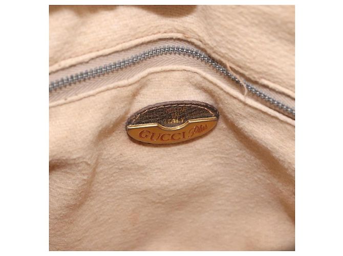 Borsa GUCCI GG Plus Supreme in PVC Beige Oro Auth gh2146 D'oro - vista 18