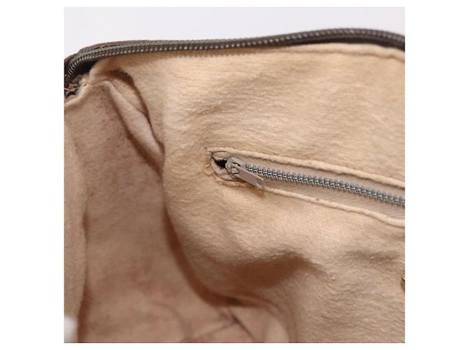 Borsa GUCCI GG Plus Supreme in PVC Beige Oro Auth gh2146 D'oro - vista 21