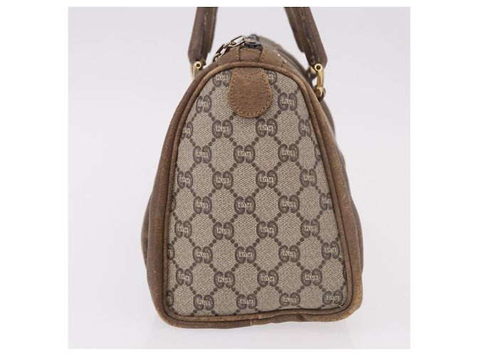 Borsa GUCCI GG Plus Supreme in PVC Beige Oro Auth gh2146 D'oro - vista 4