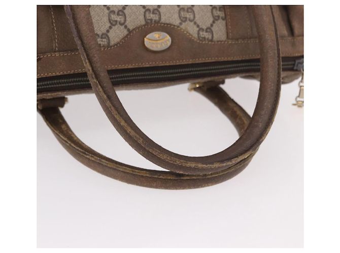 Borsa GUCCI GG Plus Supreme in PVC Beige Oro Auth gh2146 D'oro - vista 7
