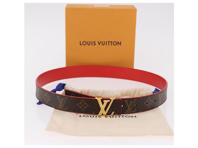 LOUIS VUITTON Monogram Ceinture LV Initials Gürtel Rot LV Auth SW2645M - Ansicht 10