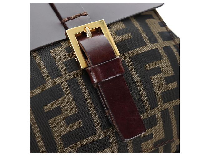 FENDI Zucca Canvas Schultertasche Braun Schwarz Authentisch ep15102A - Ansicht 18
