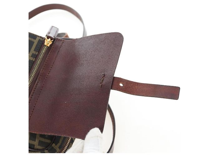FENDI Zucca Canvas Schultertasche Braun Schwarz Authentisch ep15102A - Ansicht 19