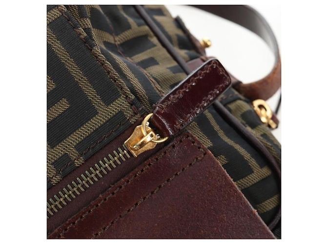 FENDI Zucca Canvas Schultertasche Braun Schwarz Authentisch ep15102A - Ansicht 20