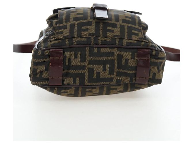 FENDI Zucca Canvas Schultertasche Braun Schwarz Authentisch ep15102A - Ansicht 5
