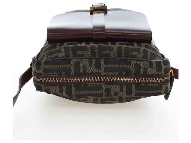 FENDI Zucca Canvas Schultertasche Braun Schwarz Authentisch ep15102A - Ansicht 7