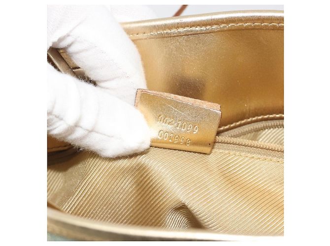 Bolsa Tote GUCCI GG Canvas Azul claro Tom dourado 002.1099 Auth 191736 - vista 12
