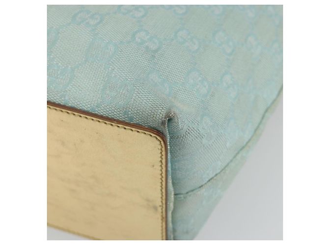 Bolsa Tote GUCCI GG Canvas Azul claro Tom dourado 002.1099 Auth 191736 - vista 15