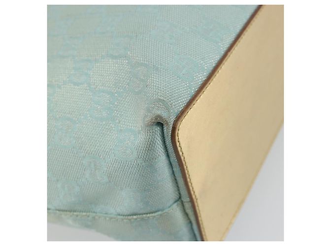 Bolsa Tote GUCCI GG Canvas Azul claro Tom dourado 002.1099 Auth 191736 - vista 16