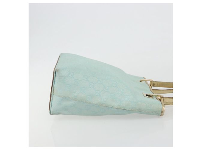 Bolsa Tote GUCCI GG Canvas Azul claro Tom dourado 002.1099 Auth 191736 - vista 3