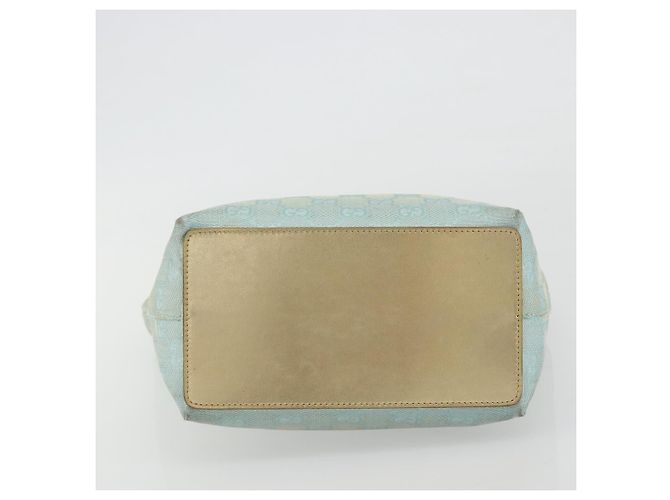 Bolsa Tote GUCCI GG Canvas Azul claro Tom dourado 002.1099 Auth 191736 - vista 5