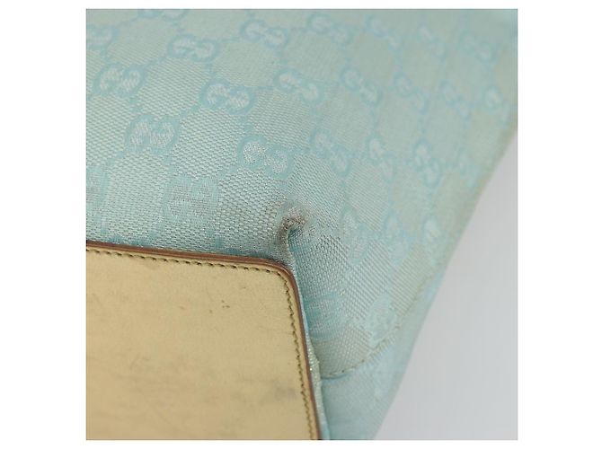 Bolsa Tote GUCCI GG Canvas Azul claro Tom dourado 002.1099 Auth 191736 - vista 9