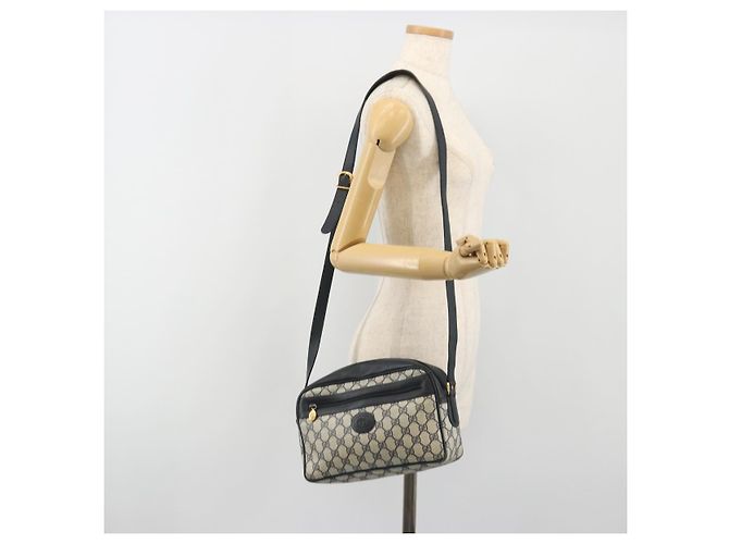 Borsa a tracolla GUCCI GG Supreme PVC Blu Navy Oro 001 56 0942 Auth BA14373 D'oro - vista 24