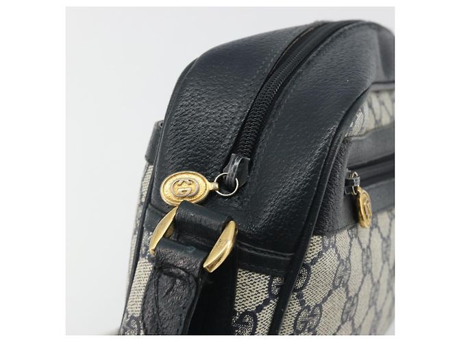 Borsa a tracolla GUCCI GG Supreme PVC Blu Navy Oro 001 56 0942 Auth BA14373 D'oro - vista 9
