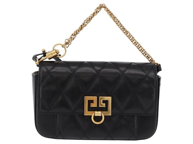 Borsa a Spalla con Catena GIVENCHY in Pelle Nera e Oro Auth SW2652M Nero D'oro - vista 13