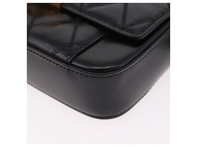Borsa a Spalla con Catena GIVENCHY in Pelle Nera e Oro Auth SW2652M Nero D'oro - vista 17
