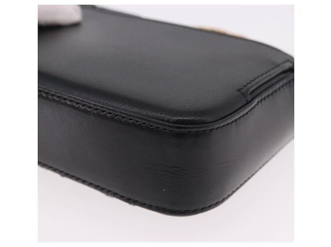 Borsa a Spalla con Catena GIVENCHY in Pelle Nera e Oro Auth SW2652M Nero D'oro - vista 19
