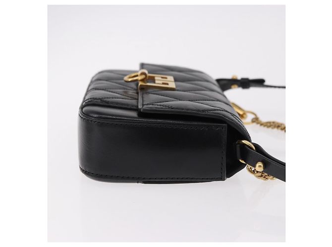 Borsa a Spalla con Catena GIVENCHY in Pelle Nera e Oro Auth SW2652M Nero D'oro - vista 3