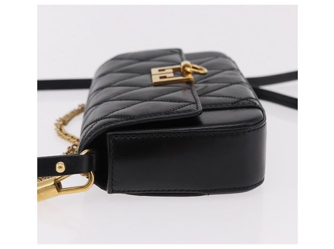 Borsa a Spalla con Catena GIVENCHY in Pelle Nera e Oro Auth SW2652M Nero D'oro - vista 4