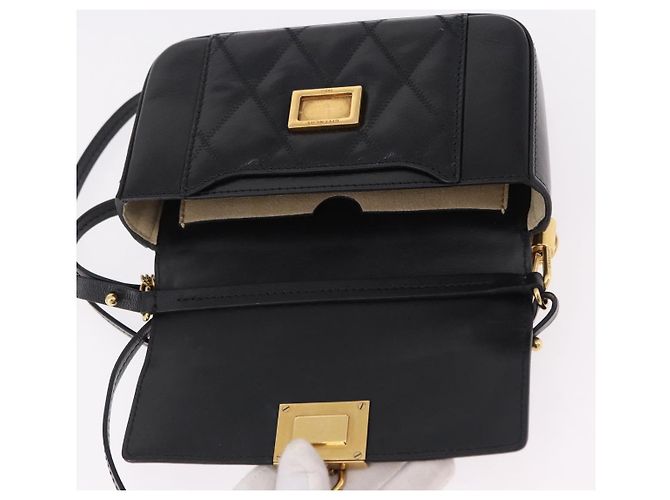 Borsa a Spalla con Catena GIVENCHY in Pelle Nera e Oro Auth SW2652M Nero D'oro - vista 9