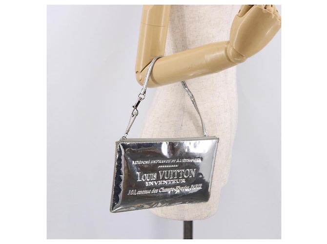 LOUIS VUITTON Monogram Miroir Pochette Platt Pouch Silver M95277 LV Auth bs36152 Plata - vista 23