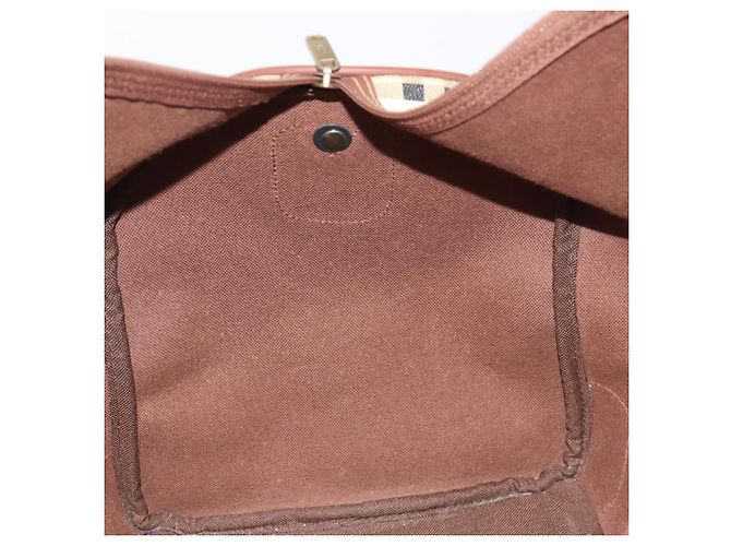 Borsa Boston Burberrys Nova Check PVC Beige Oro Auth 188601 D'oro - vista 20
