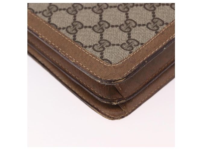 Borsa a Spalla GUCCI GG Supreme Web Sherry Line PVC Beige Oro Auth bs36095 D'oro - vista 15