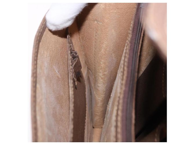 Borsa a Spalla GUCCI GG Supreme Web Sherry Line PVC Beige Oro Auth bs36095 D'oro - vista 19