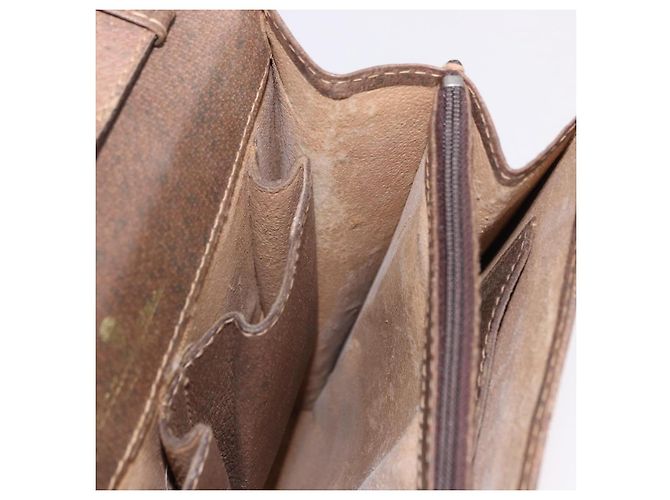 Borsa a Spalla GUCCI GG Supreme Web Sherry Line PVC Beige Oro Auth bs36095 D'oro - vista 21