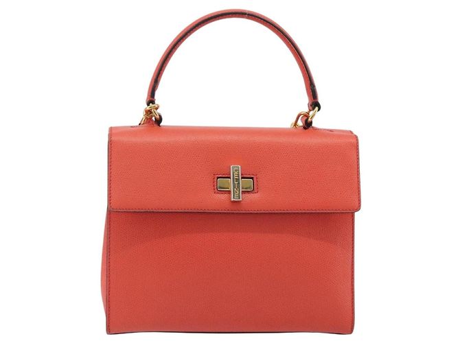 Céline Borsa CELINE in pelle 2way Rosso Oro Auth 192995 D'oro - vista 13