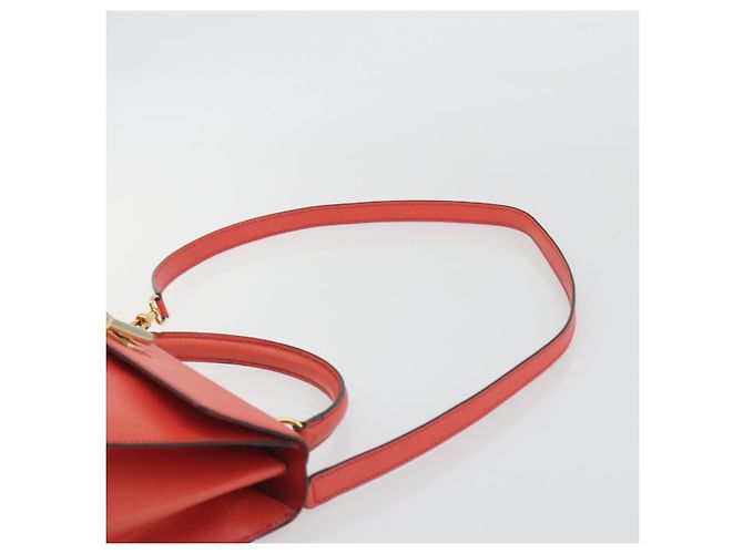 Céline Borsa CELINE in pelle 2way Rosso Oro Auth 192995 D'oro - vista 15