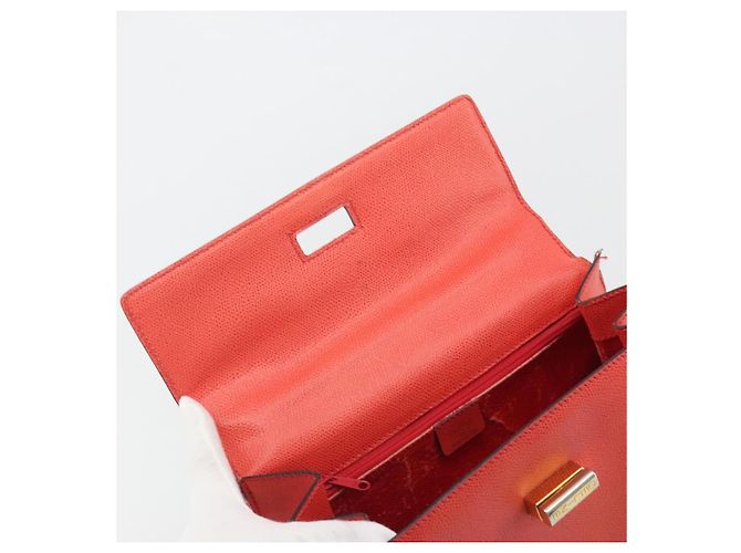 Céline Borsa CELINE in pelle 2way Rosso Oro Auth 192995 D'oro - vista 21