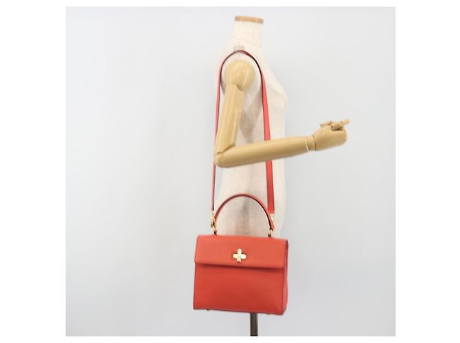 Céline Borsa CELINE in pelle 2way Rosso Oro Auth 192995 D'oro - vista 28