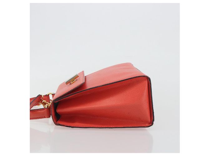Céline Borsa CELINE in pelle 2way Rosso Oro Auth 192995 D'oro - vista 4