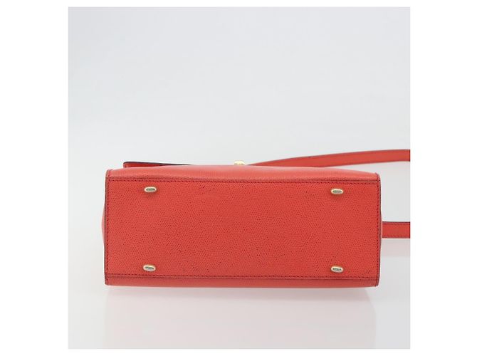 Céline Borsa CELINE in pelle 2way Rosso Oro Auth 192995 D'oro - vista 5