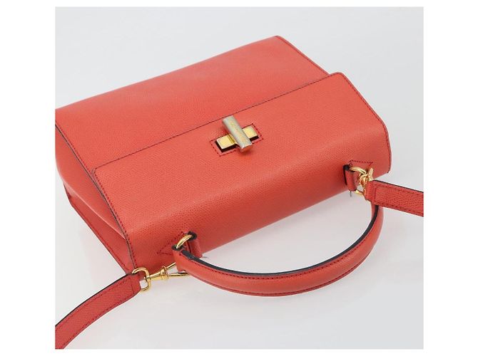 Céline Borsa CELINE in pelle 2way Rosso Oro Auth 192995 D'oro - vista 6