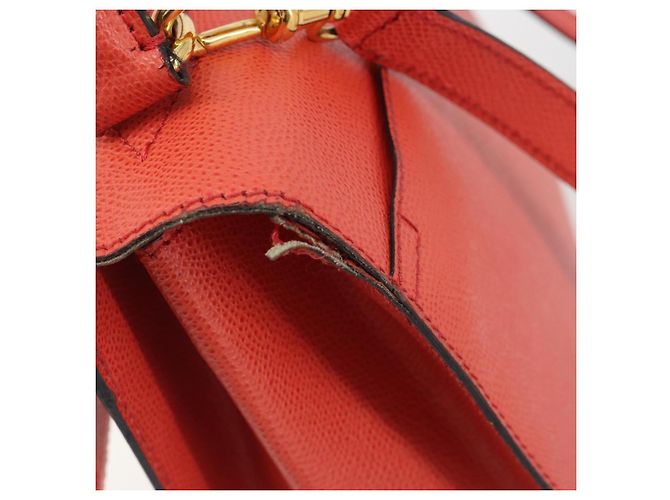 Céline Borsa CELINE in pelle 2way Rosso Oro Auth 192995 D'oro - vista 9
