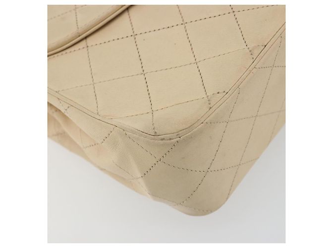 CHANEL Matelasse Chain Shoulder Bag Lamb Skin Beige Gold CC Auth bs36200 D'oro - vista 16