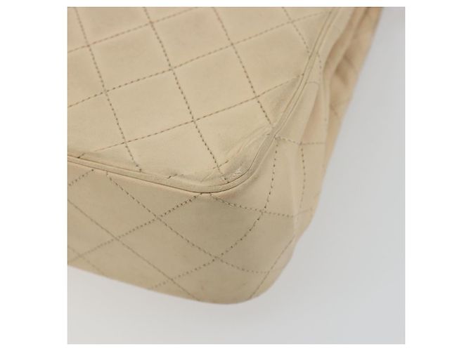 CHANEL Matelasse Chain Shoulder Bag Lamb Skin Beige Gold CC Auth bs36200 D'oro - vista 17