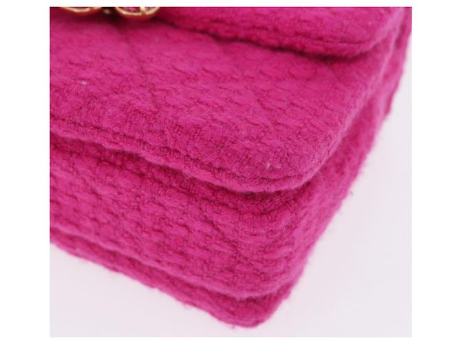 CHANEL Mini Matelasse 18 Chain Shoulder Bag tweed Pink Gold CC Auth 192078SM Rosa D'oro - vista 15