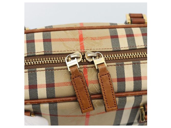 BURBERRY Nova Check Handtasche Canvas Beige Goldton Auth 192718 - Ansicht 10