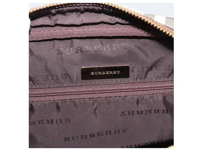 BURBERRY Nova Check Handtasche Canvas Beige Goldton Auth 192718 - Ansicht 11