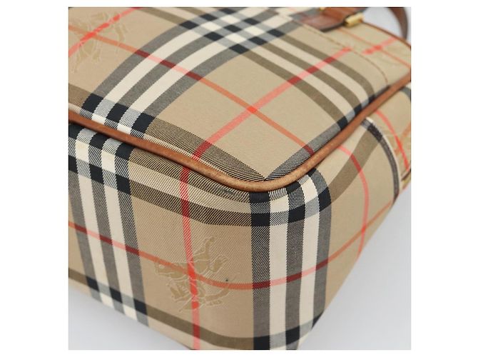 BURBERRY Nova Check Handtasche Canvas Beige Goldton Auth 192718 - Ansicht 14