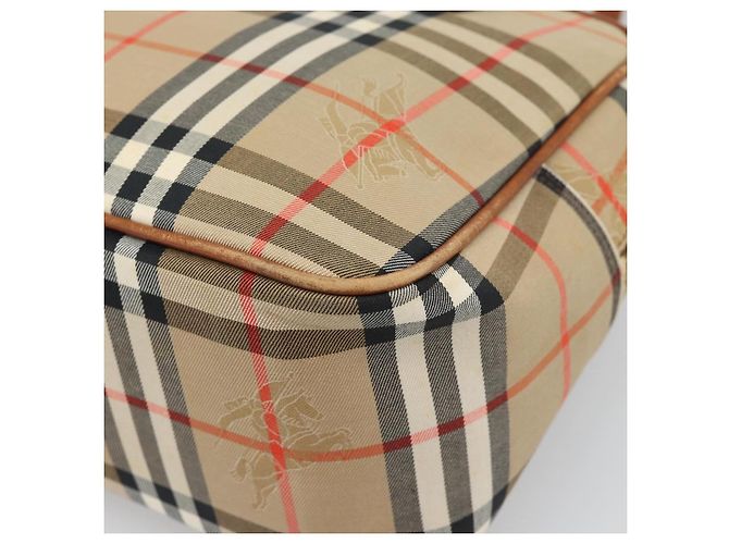 BURBERRY Nova Check Handtasche Canvas Beige Goldton Auth 192718 - Ansicht 16