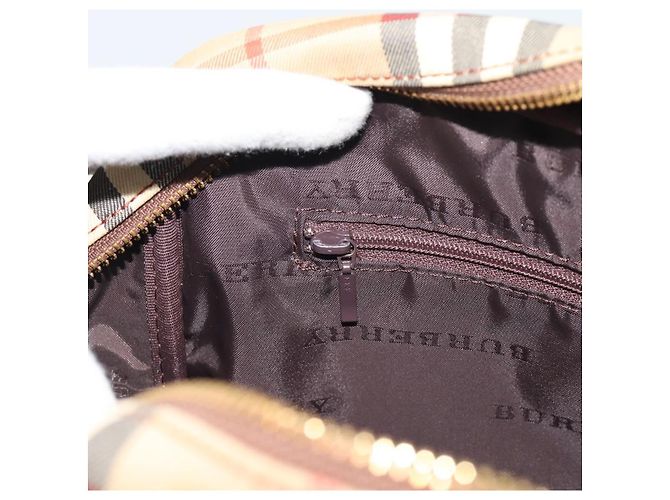 BURBERRY Nova Check Handtasche Canvas Beige Goldton Auth 192718 - Ansicht 19